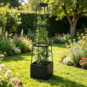 Independent Multi-Functional Flower Rack, Garden Plant Box and Stand, Tomato Planter with Self-Watering, Outdoor Terrace Climbing Plants
