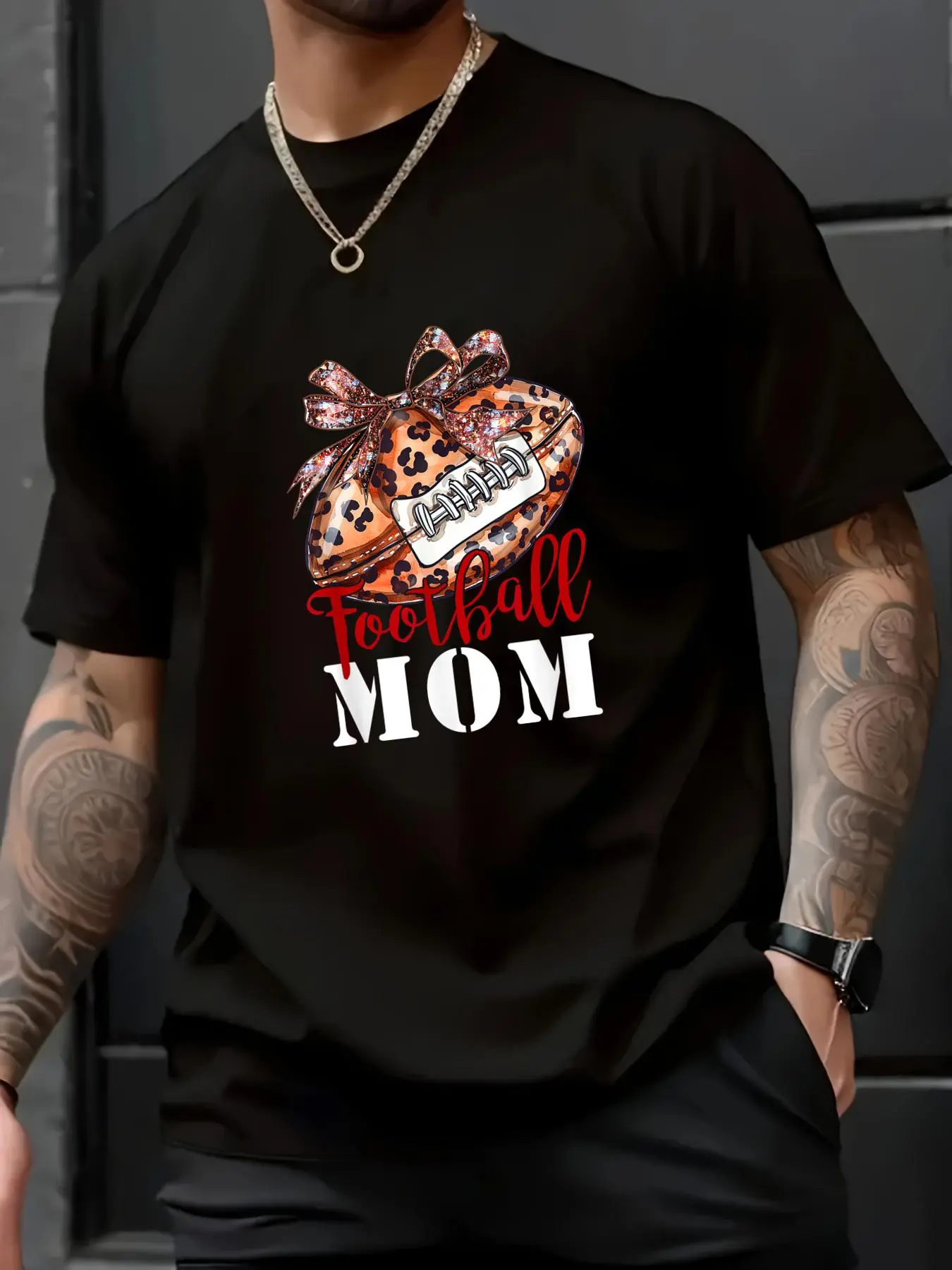 Unisex 100% Cotton Trendy Adult Football Jersey - Leopard Cheetah Pattern Ribbon Awareness - Cozy Cotton, Loungewear & Party Top, Wardrobe Essential