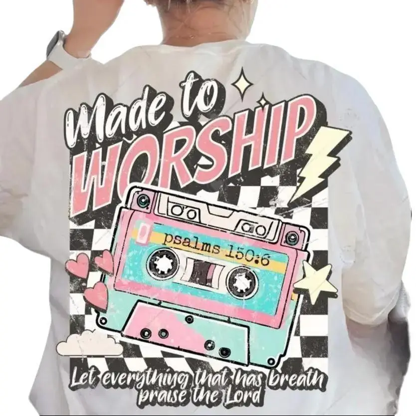 Made to Worship Shirt, Christian Shirt, Christian Gifts, Worship Tee, Psalms Bible Verse Shirt, God Tee, Faith Hoodie, Unisex Casual Cotton For Women