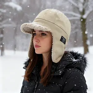1Pc Winter Fleece-Lined Unisex Outdoor Cycling Warm Earm Protector Skiing Versatile Aviator Hat