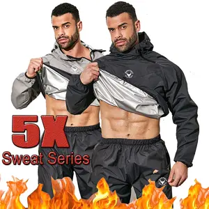 HAMTOLU Unisex Sauna Suit SportswearSweat Suit Boxing Exercise Jacket and PantsFitness Training Clothes Outdoorfun AthleticWorkout Women Men