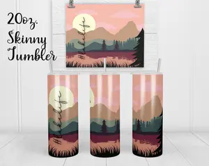 Lake Life 20oz Skinny Tumbler | with Lid and Straw | Holographic Gift Box | Stocking Stuffer | Secret Santa Gift | White Elephant Gift Exchange Bottle Drinkware