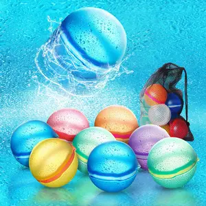 Magnetic Water Balloons, Reusable Quick-fill Silicone Splash Balls, Leak-proof Outdoor Summer Water Toys for Pool Beach Backyard Games, Pool Float