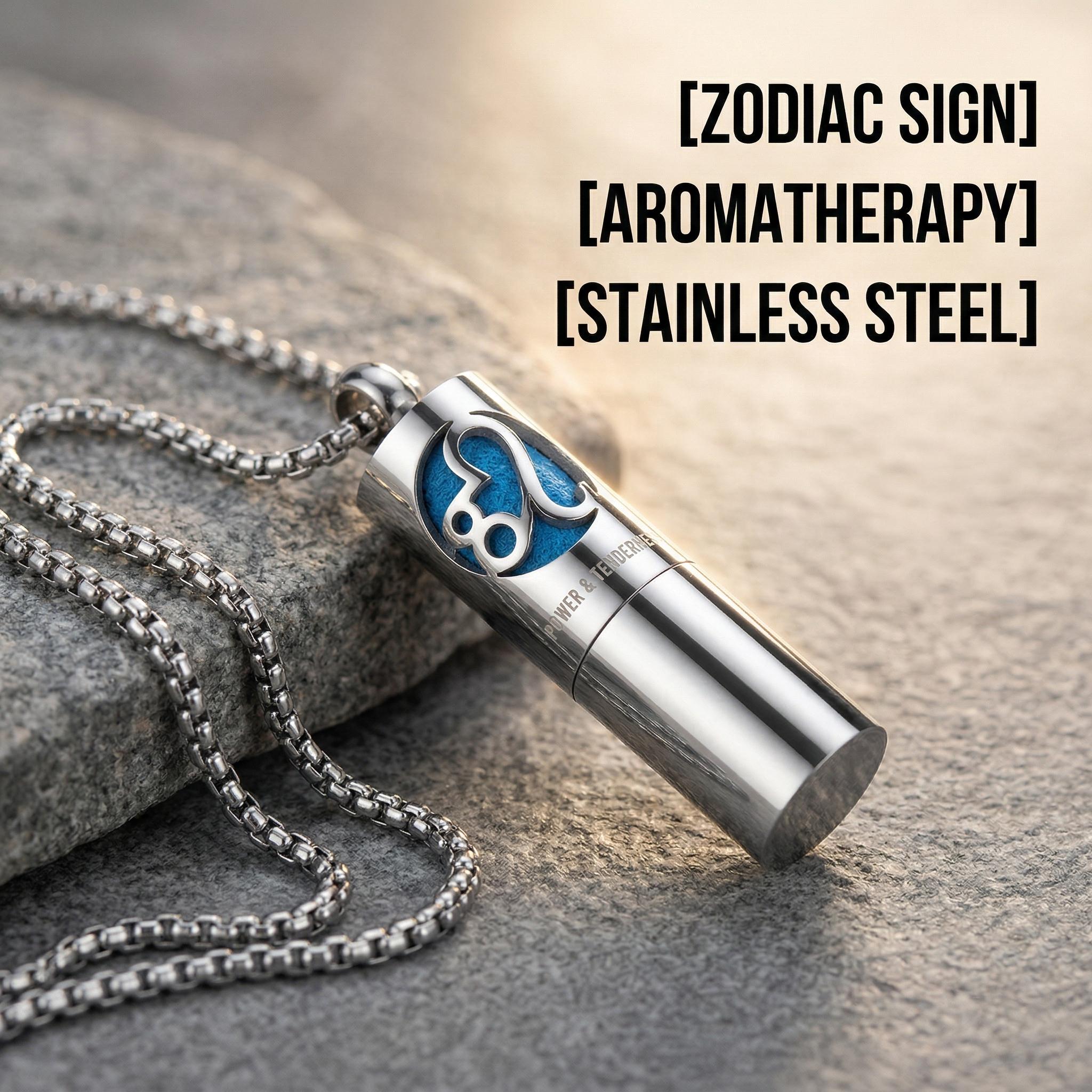 Necklace with 12 Zodiac Signs for Men and Women Aromatherapy Essential Oil Diffuser Pendants Adjustable Waterproof Hypoallergenic Gifts for Astrology Enthusiasts