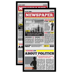 Newspaper Frame 2 Pack | Protective Wall Display | Plexiglass Front