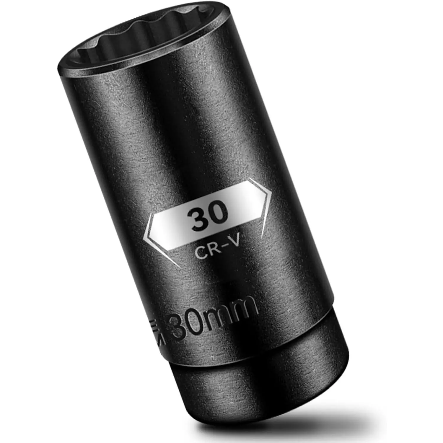 30 mm 12-Point Deep Impact Socket, 1/2 Inch Drive, Metric, Cr-V Steel With Black Manganese Phosphate Coating