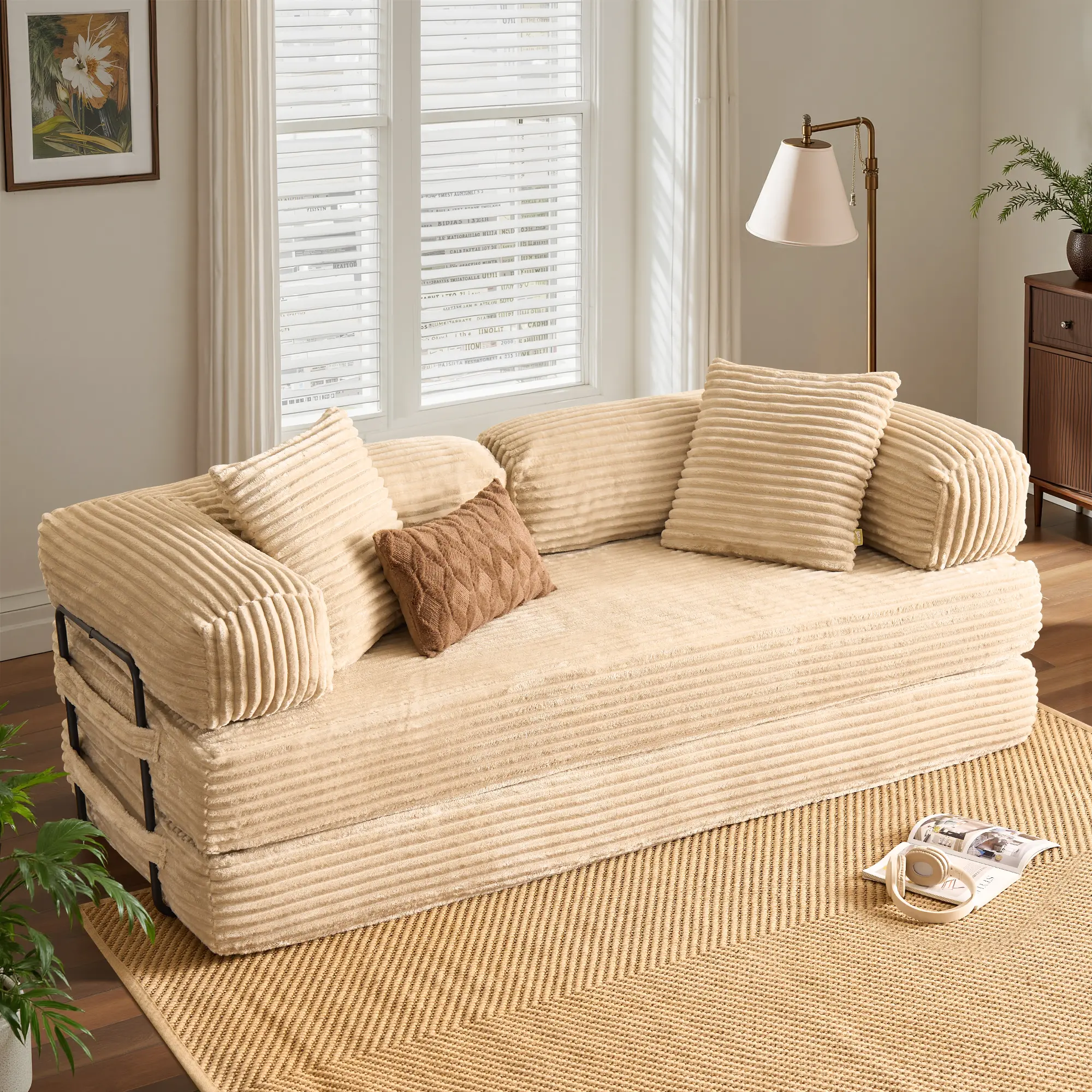 Beige Plush Corduroy