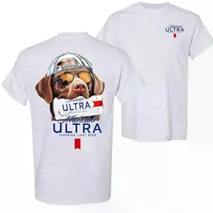 Michelob Ultra Beer T-Shirt – Dog with Sunglasses and Beer Can Graphic, Perfect Gift for Beer Lovers and Dog Owners, Men's Cotton Tee