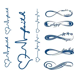 2 Temporary Herbal Juice Heartbeat Ecg Pulse Tattoos, Unisex Body Art for Arm, Collarbone, Neck, and Wrist, Realistic Long-Lasting Design