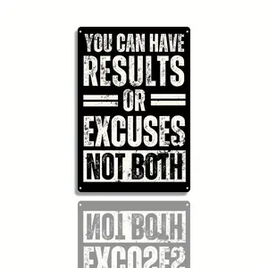 Funny Rusty 2025 You Can Have Results Or Excuse Inspirational Quotes Gift Tin Sign, Vintage Metal Wall Decor Motivational Poster For Gym Office Classroom Uplifting Positive Affirmation Sign Eid Al-Adha Mubarak Hanging