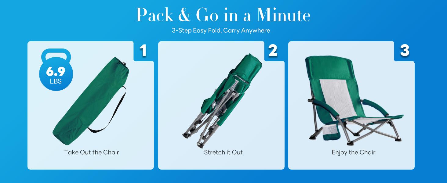 Portable Folding Camping Chair with Storage Pocket & Carrying Bag, 250 LBS Support, Mesh Breathable Back, Backpacking Chair for Hiking Fishing Picnics Beach Portable Folding Camping Chair with Storage Pocket & Carrying Bag, 250 LBS Support, Mesh Breathable Back, Backpacking Chair for Hiking Fishing Picnics Beach