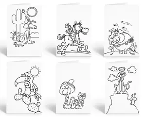 Stonehouse Collection Color-Your-Own Greeting Cards for Kids – Pack of 12 – 6.25” x 4.5” Blank Inside – Fun DIY Cards for Birthdays, Thank You Notes & More!