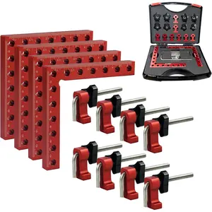 5.5" x 5.5" 90 Degree Positioning Squares Right Angle Clamps, Pack of 4 Aluminum Alloy L-Type Corner Clamping Woodworking Tool for Carpenter, Picture Frames, Boxes, Cabinets and Drawers