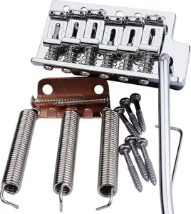 Tremolo Bridge  Bent Steel Saddles and Zinc Block Compatible with Start ST Electric Guitar (GG-1004, Chrome)