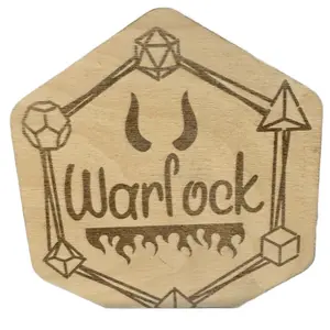 Warlock Dice Box - Handmade Baltic Birch Wood Laser Engraved Magnetic Storage for Dungeons and Dragons Dice Sets