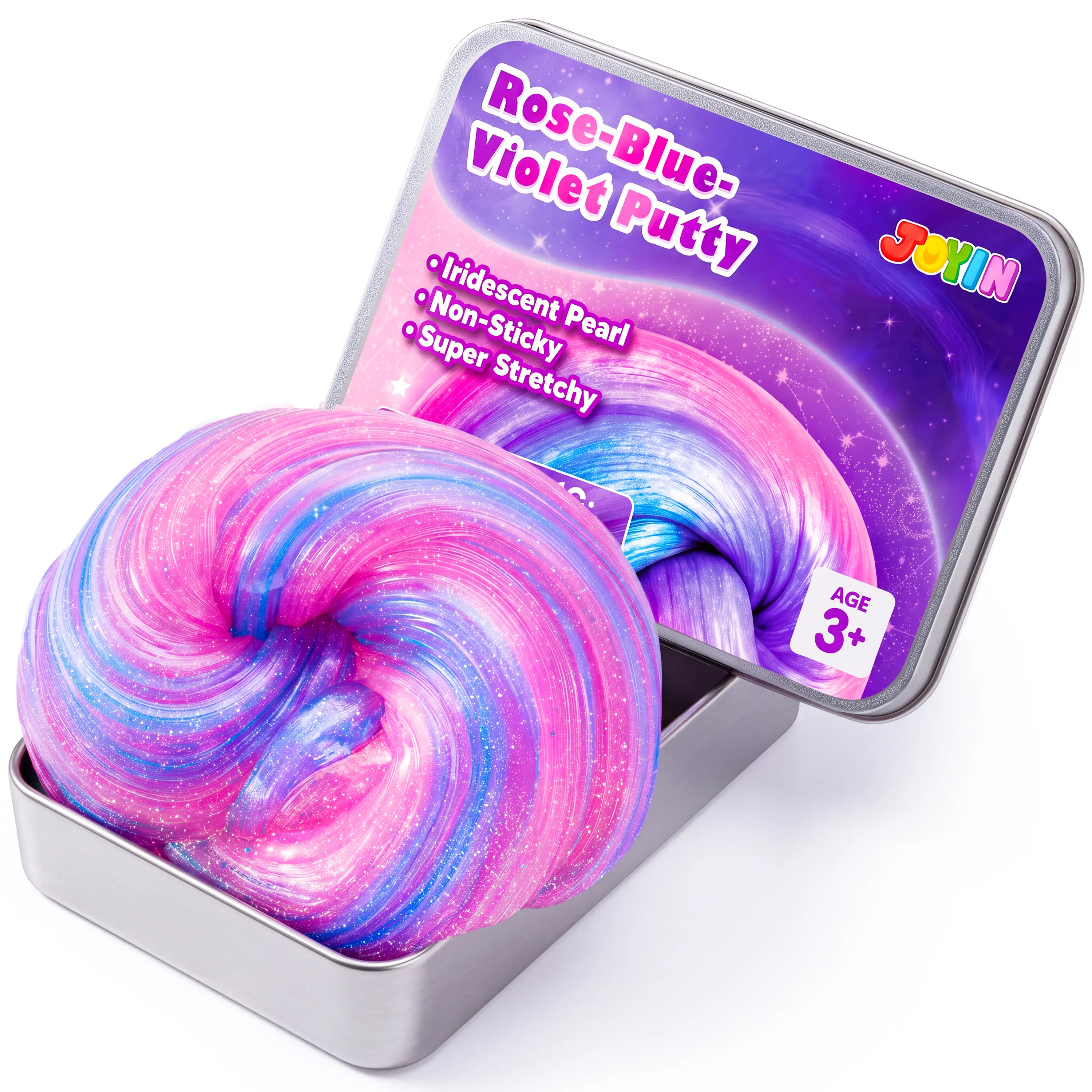 JOYIN Rose-Blue-Violet Putty, Multi-Color Putty Crystal Putty, Slime for Kids, Therapy Putty, Fidget Toys Adults, Squishy Sensory Toys for Kids, Anxiety Stress Relief Gifts for Adults, Desk Fidgets, Christmas Gifts, Birthday Gifts