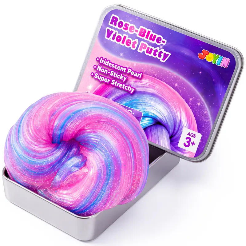 JOYIN Rose-Blue-Violet Putty, Multi-Color Putty Crystal Putty, Slime for Kids, Therapy Putty, Fidget Toys Adults, Squishy Sensory Toys for Kids, Anxiety Stress Relief Gifts for Adults, Desk Fidgets, Christmas Gifts, Birthday Gifts