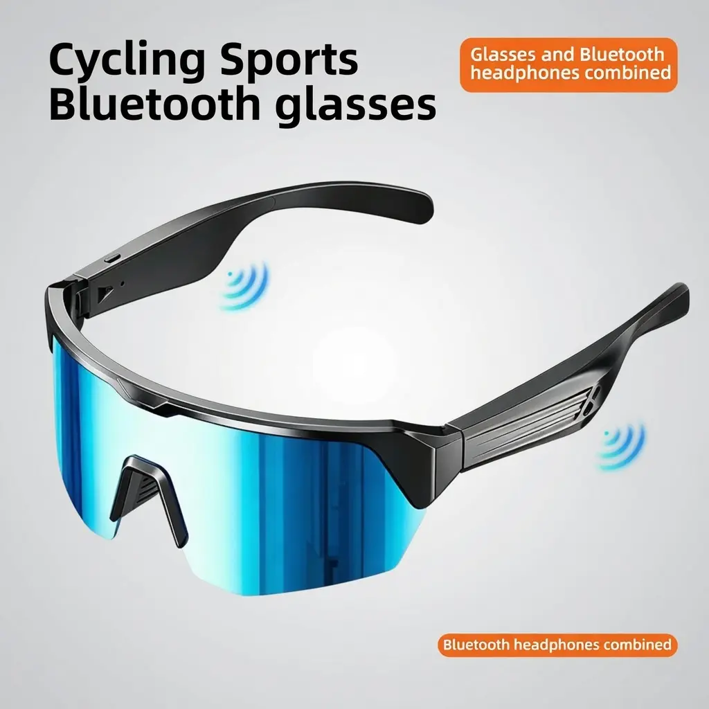 Bluetooth Smart Sunglasses with Open-Ear Audio, UV400 Sports Eyewear for Cycling, Running & Outdoor Activities, Wireless Music & Hands-Free Calling