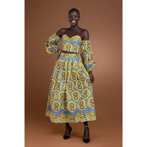 Lira African Print Pleated Skirt