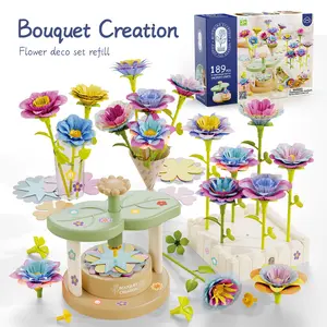 Bouquet Creation 189PCS DIY Flower Bouquet Building Blocks Set, Educational Screw Assembly Floral Arrangement Craft Toy, Everlasting Artificial Flower Home Desk Decor, Perfect Birthday Valentine Holiday Gift For Girls Kids Age 3+