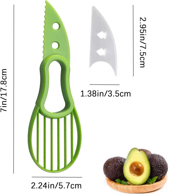 3-in-1 Avocado Slicer Shea Corer Butter Fruit Peeler Cutter Pulp Separator Plastic Knife Kitchen Vegetable Tools Home Accessory.