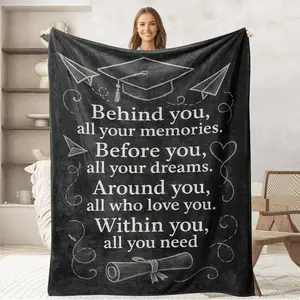 Graduation Gifts for Her Him, High School PHD College Masters Degree Graduation Gift, Graduate Gifts Ideas for Girls Women Female Men, Flannel Soft Blanket for Bed Couch