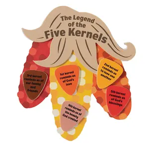 Religious The Legend of the Five Kernels Corn Magnet Craft Kit – 4 1/4" x 5", Makes 12