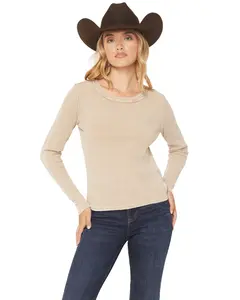 White Crow Women's Women'S Solid Long Sleeve Thermal Shirt - Pt253769bb-Tan