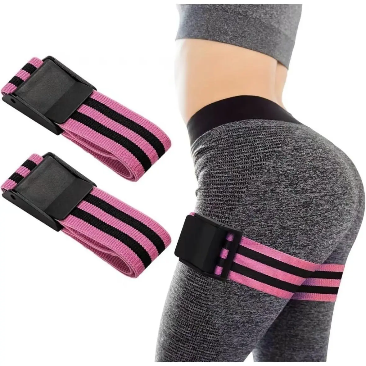 Booty Bands for Women/Men, Adjustable BFR Training Bands for Glutes & Hip Building, Occlusion Resistance Bands