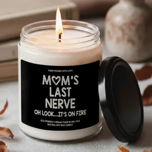 MAKEAGIFT Mom’s Last Nerve Candle, Funny Sarcastic Mom Gifts, Motherhood Humor Candles, Mom Stress Relief Candle Gift, Valentine's Gift For Mom