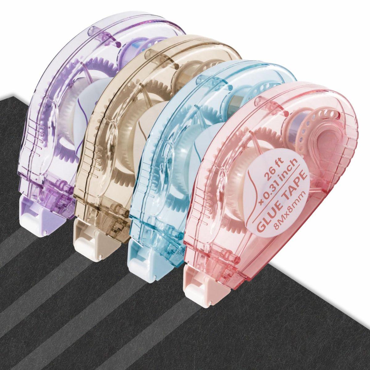 4 Pack Double Sided Tape Roller – 26ft Scrapbook Glue Tape Runner for Crafts, Photos & Card Making