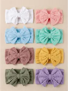 8pcs Boho Hollow Out Handmade Embroidered Butterfly Summer Hair Accessories, Soft Wide Band Headbands, Perfect for Photoshoots and Daily Wear