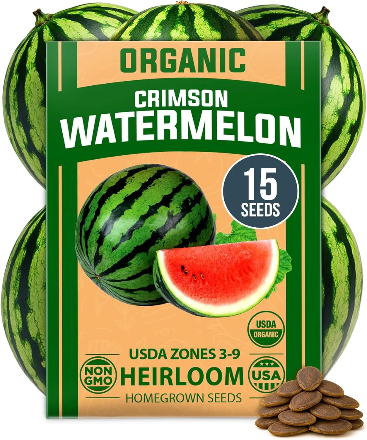 Watermelon & Melon Seeds for Planting Indoors & Outdoors – Heirloom Variety Pack, Crimson Sweet Watermelon, Cantaloupe, Honeydew & More, High Germination Seeds