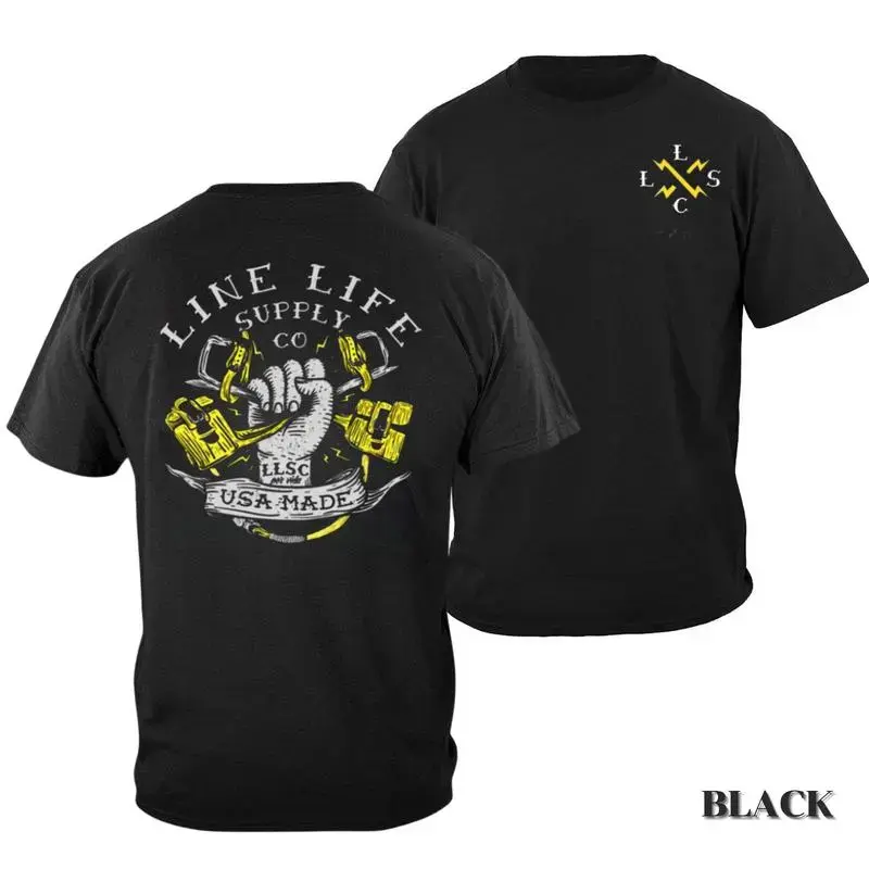 Line Life - Lineman Graphic T-Shirt, Brotherhood Workwear Tee 2 Sides, Perfect for Casual Wear , All size, Full color, Gift For Him - Her