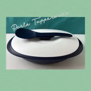 Navy Blue Rice Server with Spoon Included, Lid & Handle, 7.5 Cups, Ideal for Cooking and Storage