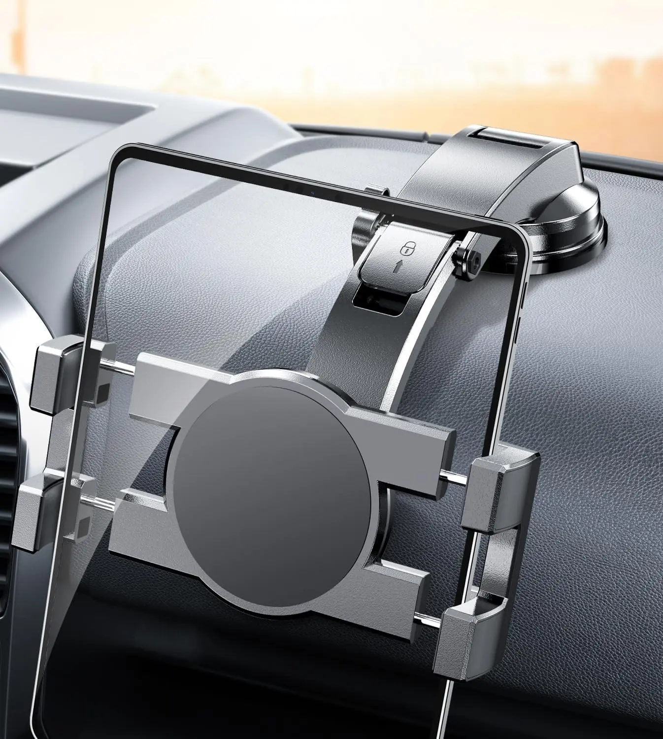 iPad Holder for Car, Dashboard Tablet Holder for Car Suction Cup Mount with Large Clamp for All 6"-11" Apple iPad Accessory Samsung Galaxy Tab Tablet Stand