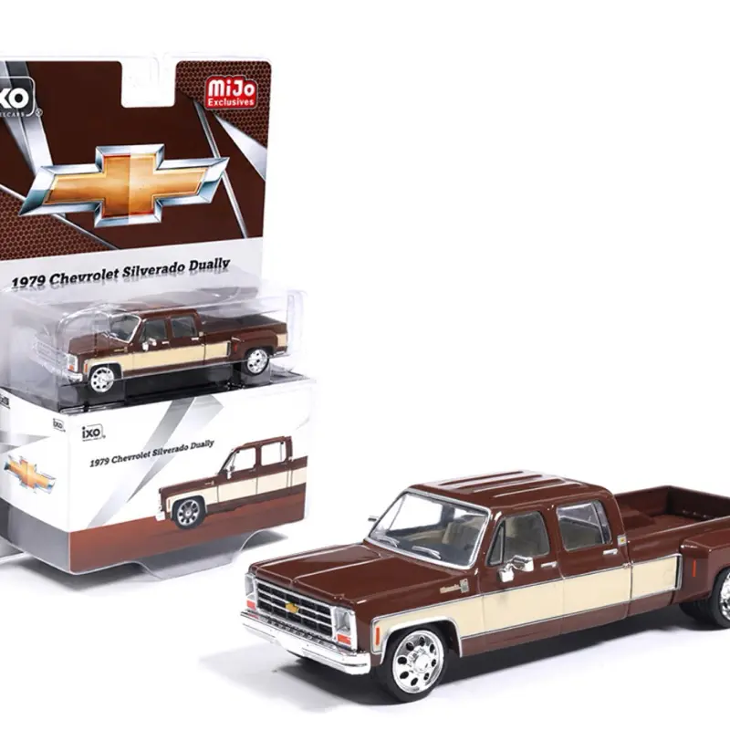 IXO Model 1:64 1979 Chevrolet Silverado C30 Crew Cab Dually Lowered – Cordova Brown and Santa Fe Tan