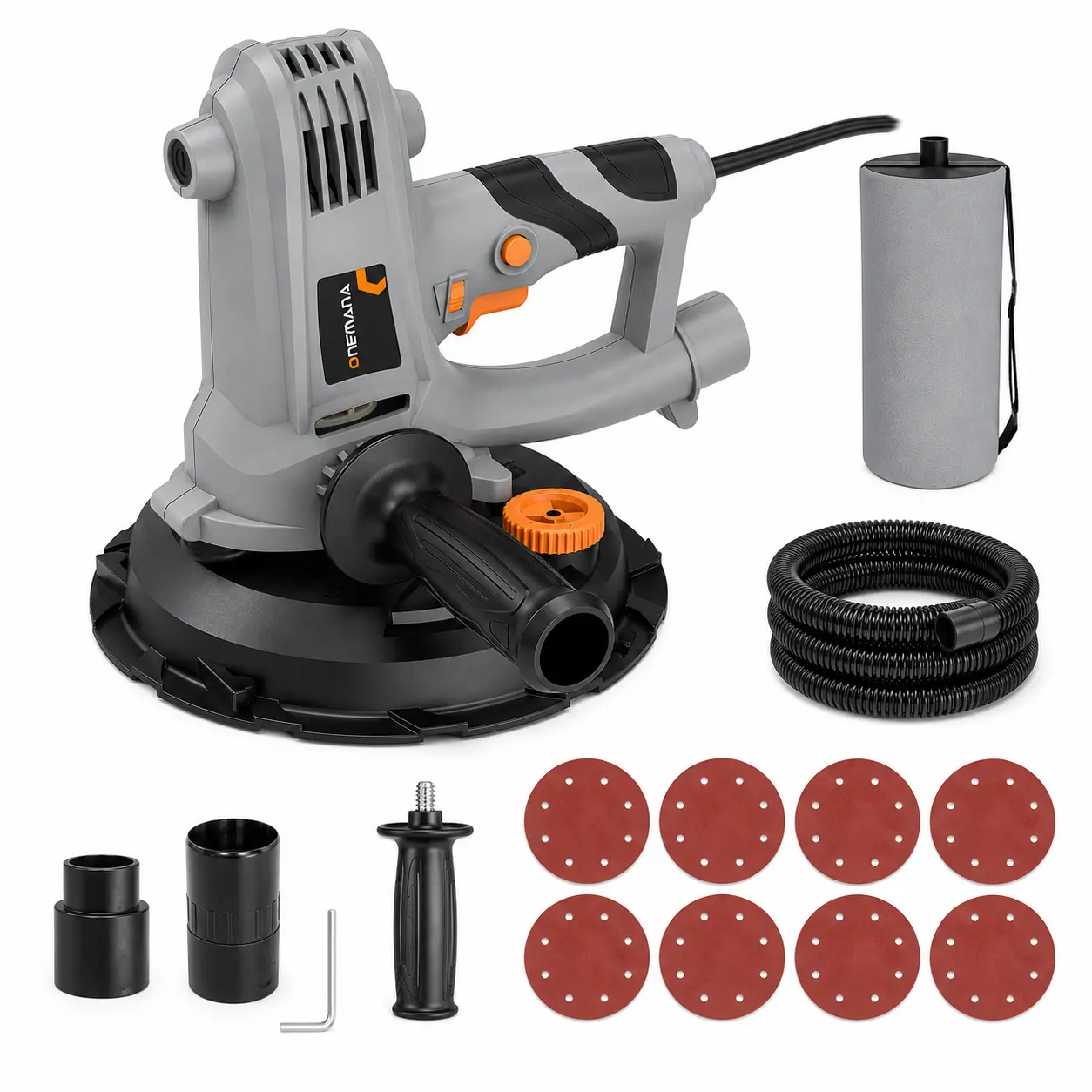 Drywall Sander, 750W Electric Drywall Sander with Vacuum Dust Collection, Variable Speed 1500–2700 RPM Wall Sander with 180mm Sanding Disc & Complete Accessories
