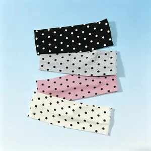 4-Pack Women's Nylon Polka Dot Headbands – Gym-Friendly, Casual Minimalist Hair Accessories for Thick Hair, One-Size Stretchable Headband Set, Ideal Everyday, Workout & Teen Girl Gift
