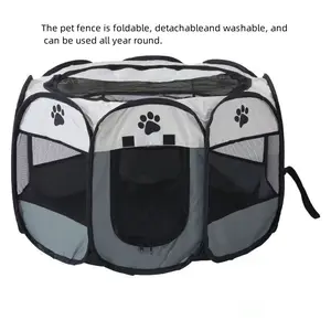 Indoor/outdoor small dog tent cage, portable dog and cat fence, foldable fence with shopping cart cover, detachable top zipper