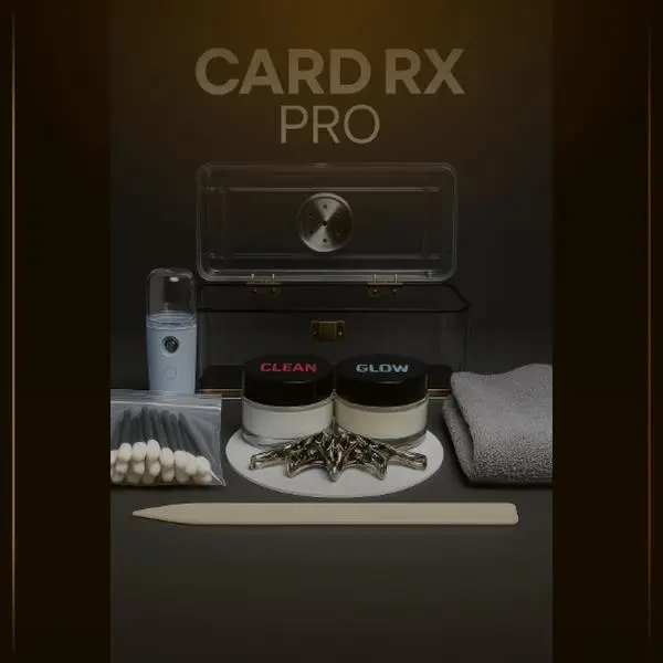 CardRX PRO Trading Card Restoration Kit - Glossy Finish Enhancer, All-In-1 Cleaning, Compression, Humidor, and Edge Repair System