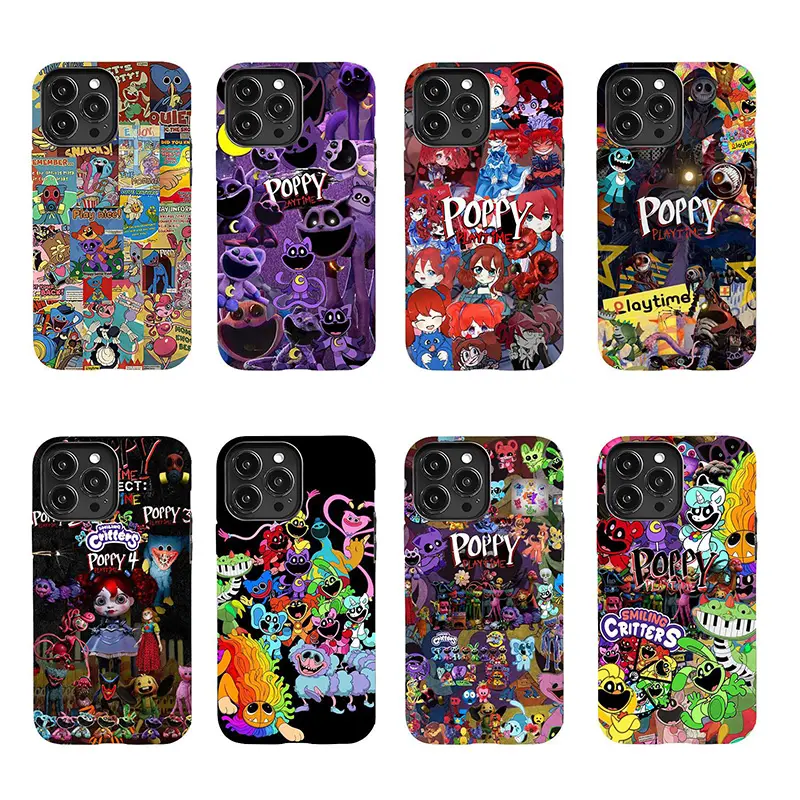 "Poppy Playtime" Huggy Wuggy & Catnap Cute-but-Creepy Style Drop-Resistant Phone Case — Shockproof Protective Cover Suitable for iPhone 17-11 Pro Max/Plus and  Samsung Galaxy S23-25