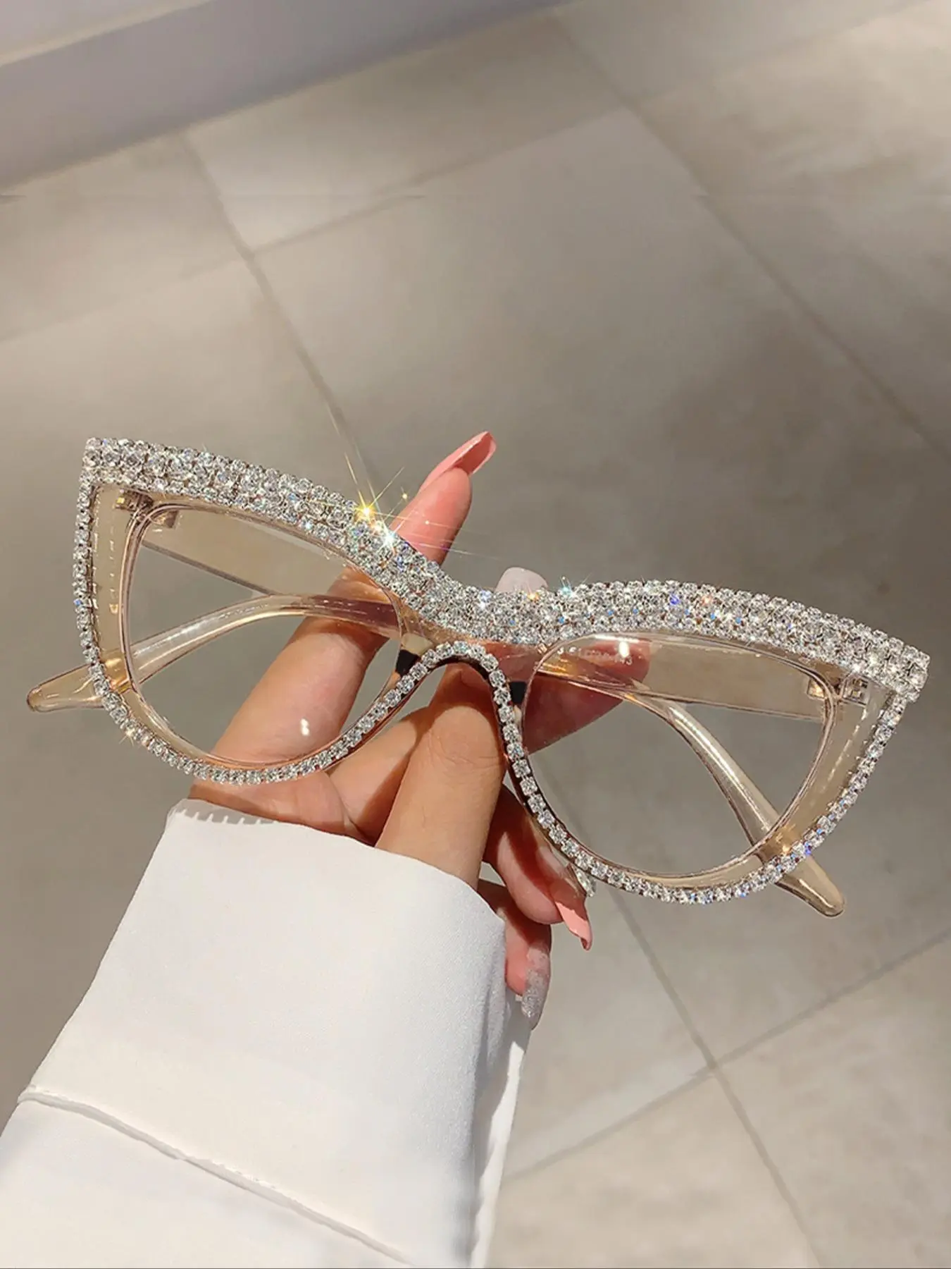 Women's Elegant Rhinestone Decor Cat Eye Frame Eyeglasses, Trendy Vintage Eyeglasses, Stylish Trendy Eyewear, Chic All-match Fashion Accessories for Daily Use, Casual Eyeglasses, Fashionable Frames Glasses