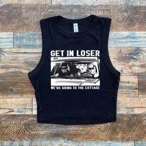 Get In Loser We're Going To The Cottage Micro ribbed tank, Hudson Williams Connor Storrie Crop Tank, TV Series Vintage Y2k Crop Tank Top