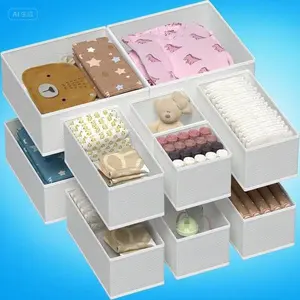 Foldable Fabric Drawer Organizer for Baby Clothes, Storage Bins with Dividers for Socks and Accessories, Reusable Closet Organizer for Bra Ties Scarf, Space-Saving Dresser Storage Solution