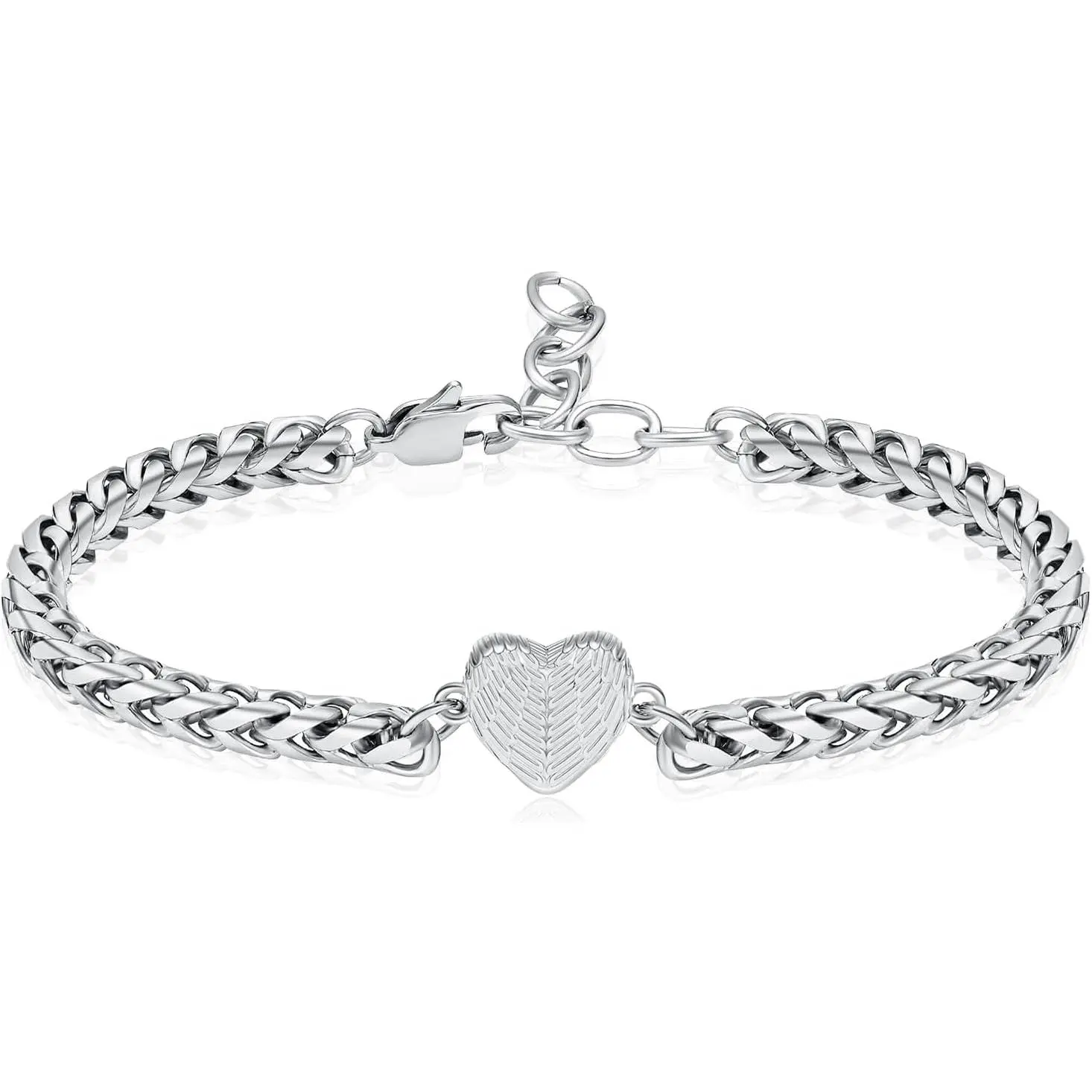 Heart Urn Bracelet for Ashes for Women Stainless Steel Angel Wings Cremation Bracelets Keepsake Human Pet Funeral Memorial