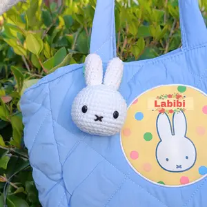 Miffyi Bunny Crocheted Plush Keychain | Melanie Rabbit Bag Charm Gift | Cute Handmade Soft Plush Toy
