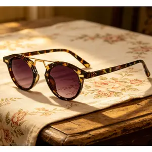 Women's Sunglasses Fashion Style Glasses Round Frame Daily Wear Leopard Print Sunglasses