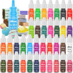 Bath Bomb Soap Dye - 36 Colors Concentrated Food Grade Skin Safe Liquid Based Colorant Vibrant Rainbow Coloring for Making DIY, Supplies Kit, Salt Crafting