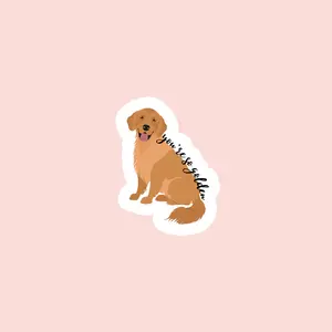 GOLDEN RETRIEVER STICKER, YOU'RE SO GOLDEN STICKER, PREPPY STICKER, WATERPROOF DECAL